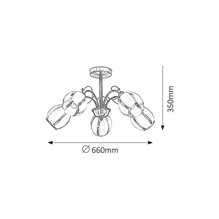 PLAFONIERA  JOEL 2271 BRONZ E27 5X60W D600MM [1]