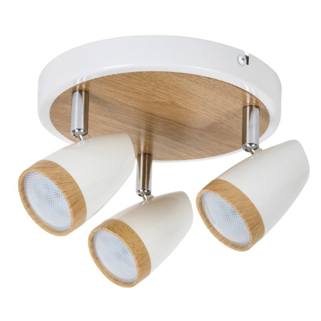 ■ CORPURI DE ILUMINAT - PLAFONIERA  KAREN 5566 ALB LEMN LED 12W