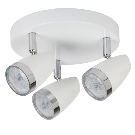 ■ CORPURI DE ILUMINAT - PLAFONIERA KAREN 6668 CU SPOTURI ALB CROM LED 12W D210MM