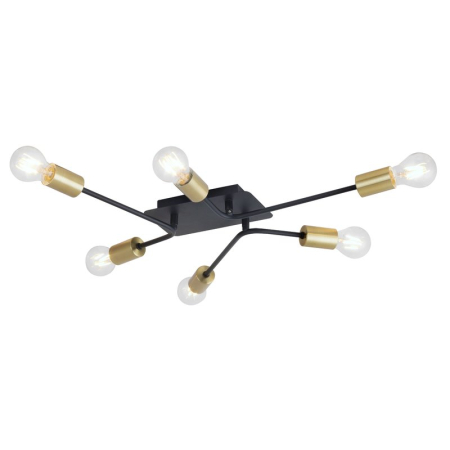 ■ CORPURI DE ILUMINAT - PLAFONIERA LANNY 2103 NEGRU E27 6X15W