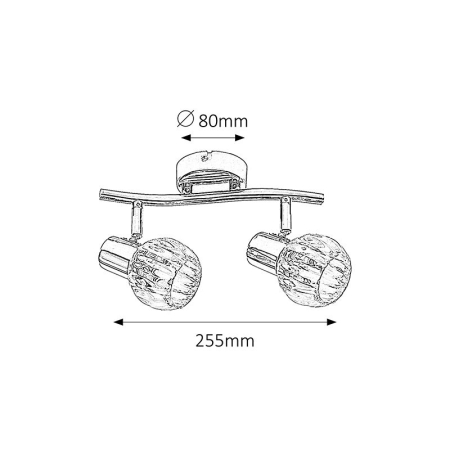 PLAFONIERA  LAUREN  CROM E14 2X40W 255X180MM [1]