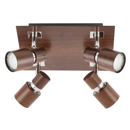 ■ CORPURI DE ILUMINAT - PLAFONIERA  MERKUR 6008 CU SPOTURI WENGE MARO GU10 4 50W 250X250MM