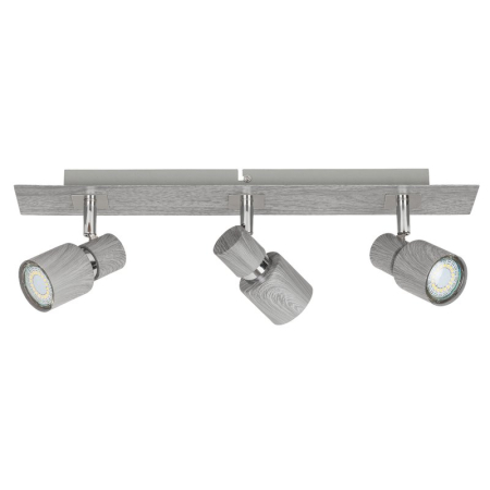 ■ CORPURI DE ILUMINAT - PLAFONIERA  MERKUR 6127 CU SPOTURI ARGINTIU ALB GU10 3 50W 455X75MM