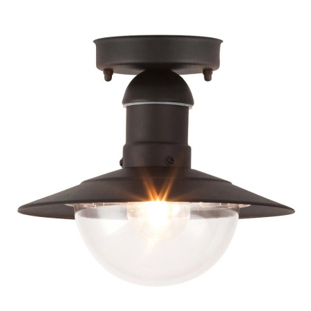 ■  ILUMINAT DE EXTERIOR - PLAFONIERA  OSLO NEGRU TRANSPARENT E27 1X60W 21.5X24X24CM