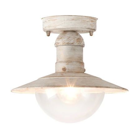 ■  ILUMINAT DE EXTERIOR - PLAFONIERA OSLO 8739 DE EXTERIOR ALB ANTIC TRANSPARENT E27 1X60W 21.5X24X24CM
