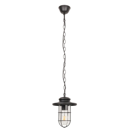■  ILUMINAT DE EXTERIOR - PLAFONIERA  PAVIA 8070 DE EXTERIOR NEGRU MAT TRANSPARENT E27 1X60W 100X19X19CM