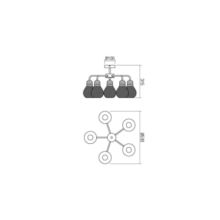 PLAFONIERA  EDISON 01-1577 E27 5X42W [1]