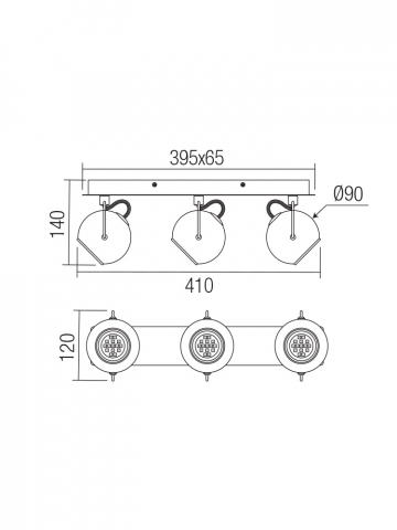 PLAFONIERA WARD 3X35W GU10 [1]