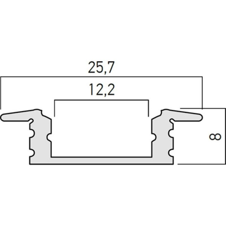 PROFIL  INCASTRAT DIN ALUMINIU 2m, PRF005 / 200, ARELUX [1]