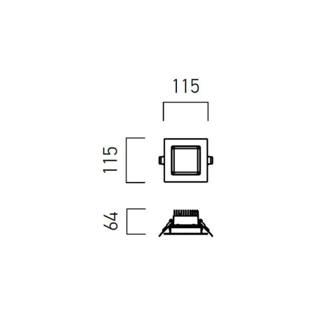 SPOT LED INCASTRAT XEVO PATRAT 11W 3000K IP44/20 ALB MAT WW(5F) ARELUX [2]