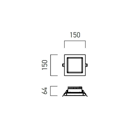 SPOT LED INCASTRAT XEVO PATRAT 18W 3000K IP44/20 ALB MAT WW(5F) ARELUX [2]