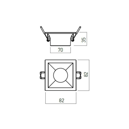 SPOT LED INCASTRAT XKONE PATRAT  FIX GU10 IP20 ALB MAT ARELUX [1]