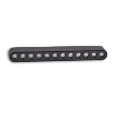 ■ ILUMINAT DE INTERIOR - Spot liniar NEGRU slim track light 12W LN pentru sina magnetica
