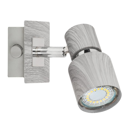 APLICE MODERNE - SPOT MERKUR 6125 ARGINTIU ALB GU10 1 50W 75X120MM