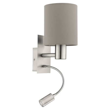 APLICE MODERNE - APLICA PASTERI 96478 1X40W;1X3.5W LUMINA CALDA NICHEL SATIN 150X380