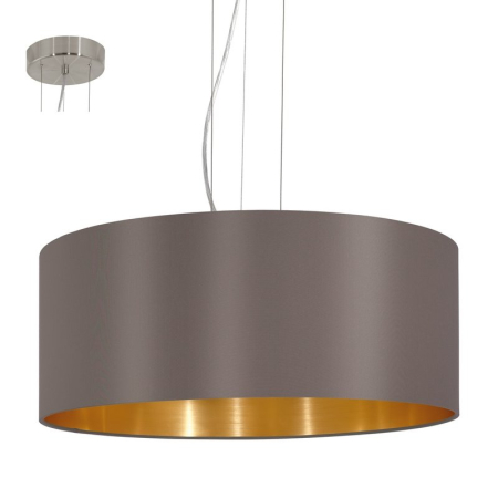 ■ ILUMINAT DE INTERIOR - SUSPENSIE EGLO MASERLO 31608 E27 3X60W NICHEL IP20 D530