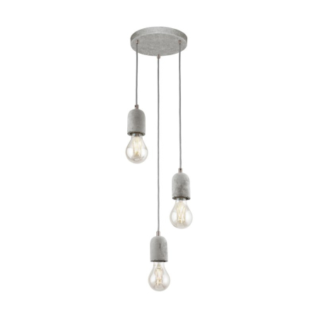 ■ CORPURI DE ILUMINAT - SUSPENSIE EGLO SILVARES 95523 3X60W E27  GRI H1500 D250