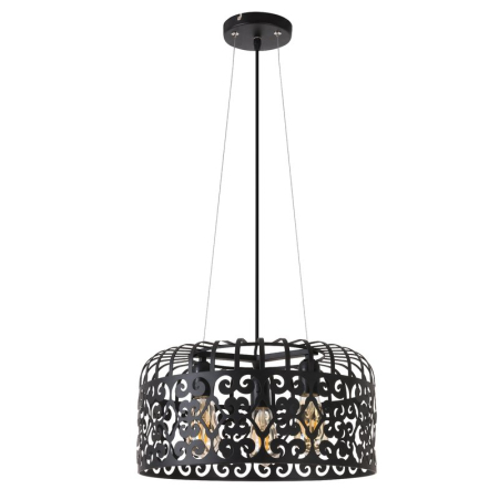 ■ CORPURI DE ILUMINAT - SUSPENSIE ALESSANDRA 2158 MODERNE NEGRU MAT NEGRU E27 3X60W