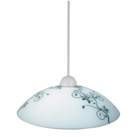 ■ CORPURI DE ILUMINAT - PENDUL BLOOMY 1848 CU 1 BRAT ALB NEGRU E27 1X60W D300MM