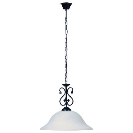 ■ CORPURI DE ILUMINAT - SUSPENSIE DOROTHEA 7776 CU 1 BRAT NEGRU MAT ALB E27 1X60W D400X380MM