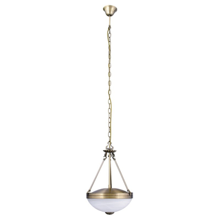 ■ CORPURI DE ILUMINAT - PENDUL MARLENE 8547 CU 1 BRAT BRONZ ALB E27 2X60W D320X480MM