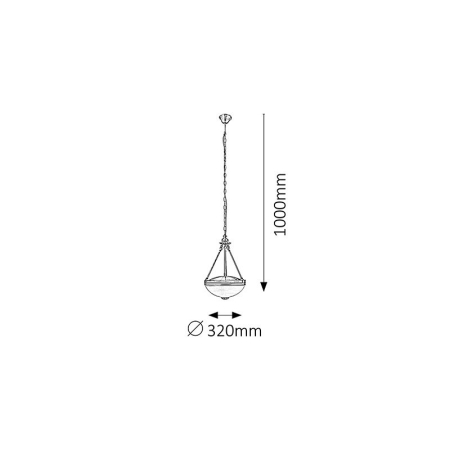 PENDUL MARLENE 8547 CU 1 BRAT BRONZ ALB E27 2X60W D320X480MM [1]
