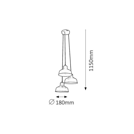 SUSPENSIE  OWEN   NEGRU E27 3X25W D280MM [1]