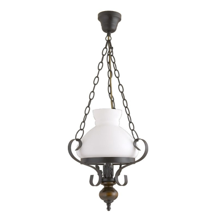 ■ CORPURI DE ILUMINAT - SUSPENSIE  PETRONEL 7076 CU 1 BRAT NEGRU MAT ALB E27 1X60W D320X380MM