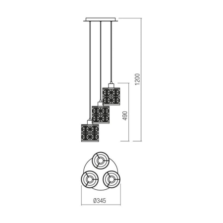 SUSPENSIE VANILLA  3X42W E27 NEGRU [1]