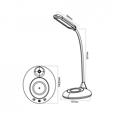 VEIOZA LED DE BIROU LB146 3in1 NEGRU INCARCATOR TLF [2]