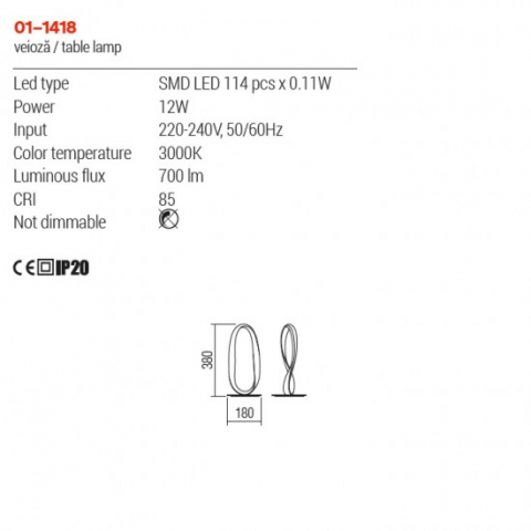 VEIOZA LED NUBO 12W ALBA 3000K [2]