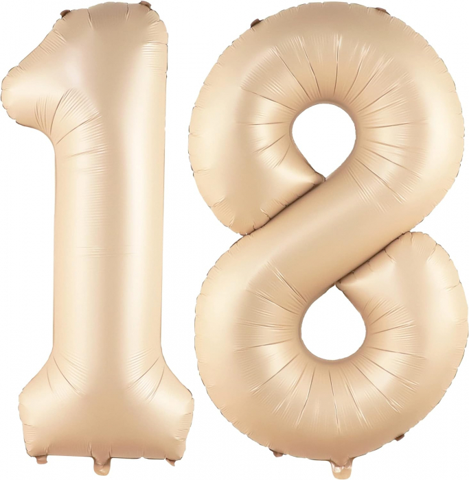 Set baloane majorat Neutrals, cifrele 18 + 6 inimi folie [2]