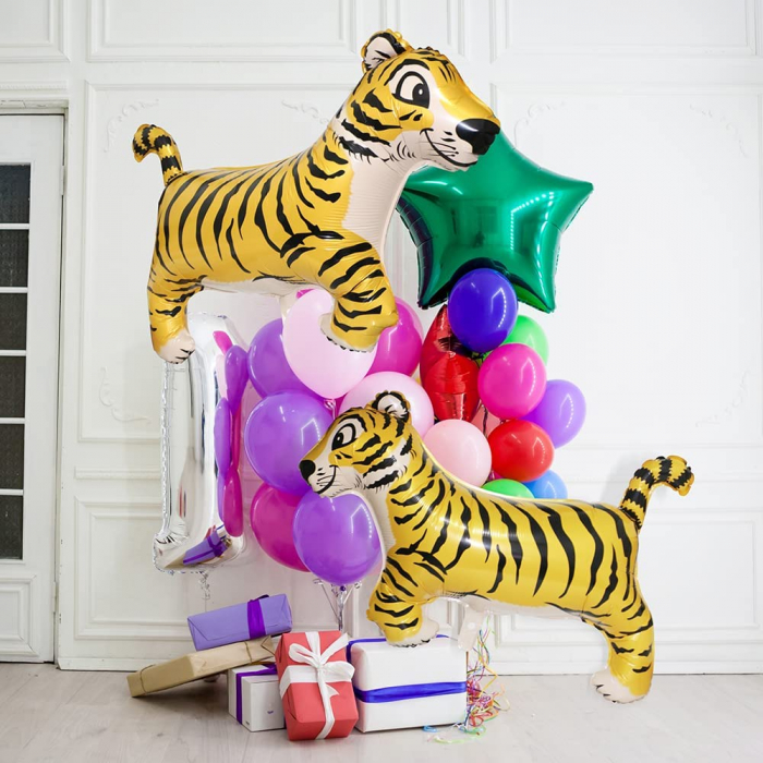 Balon folie corp Tigru, supershape 100 x 65cm, tematica jungla [2]