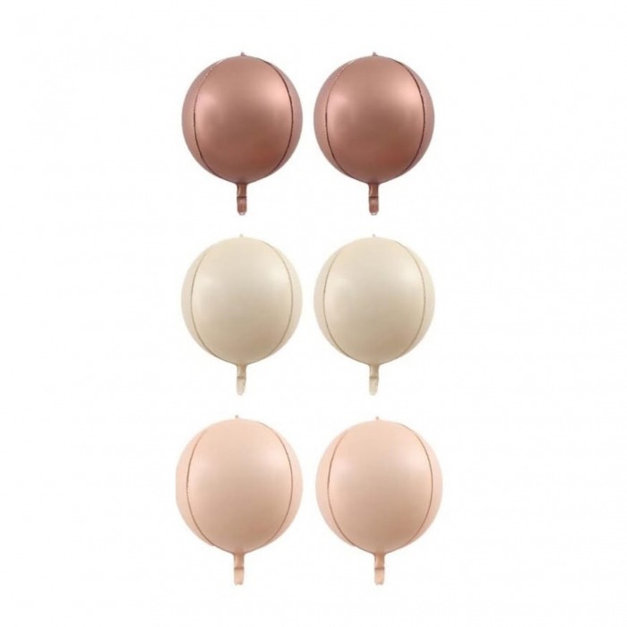 Set 6 baloane Sfera 4D Orbz, 55cm, mix culori nude boho [1]