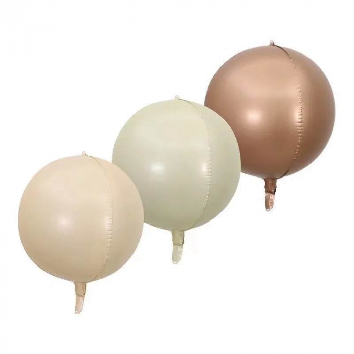 Set 6 baloane Sfera 4D Orbz, 55cm, mix culori nude boho [2]