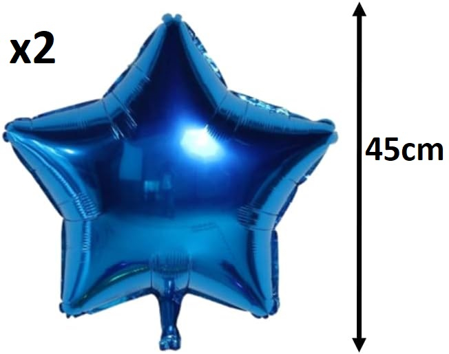 Set 6 baloane stea folie, 45cm, Buchet stelute culoare argintiu, bleu, albastru [8]