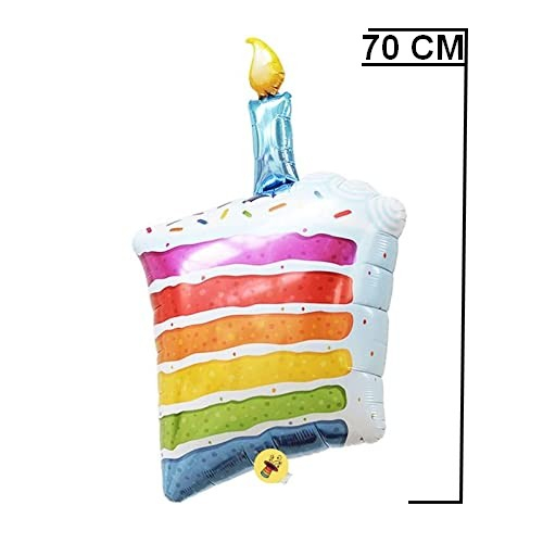 Set 7 baloane folie aniversare 50 ani cu heliu, folie figurina Tort, zi de nastere, 2 baloane folie rotunde Happy Birthday, 2 stelute aurii si cifre folie aurii [2]