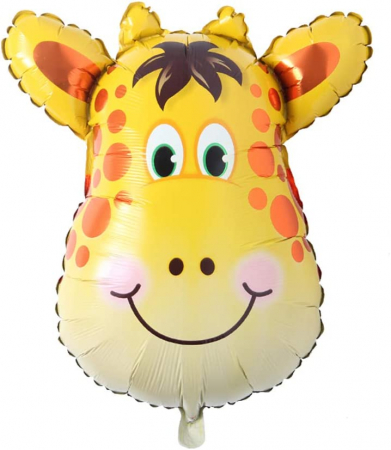 Prima zi de Școală - Balon folie cap de Girafa, animale jungla, 71x76cm