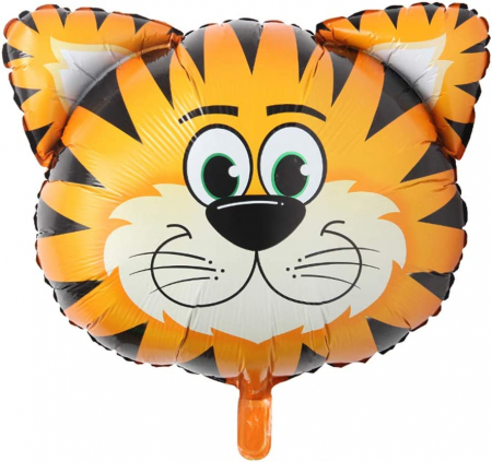 Prima zi de Școală - Balon folie cap de Tigru, animale jungla, 50cm
