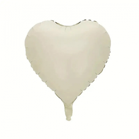 Set 10 baloane inima folie, culoare nude ivoir, 45cm diametru [1]
