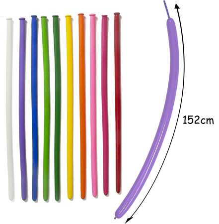 Set 100 baloane de modelaj multicolore din latex, lungime 152cm [2]