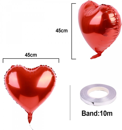 Set 2 baloane inima folie rosii 45cm, Valentine's Day [1]
