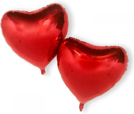 Închirieri - Set 2 baloane inima folie rosii 45cm, Valentine's Day