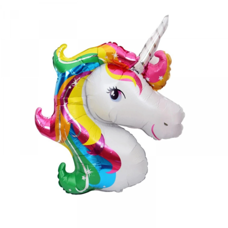 Set 5 baloane folie aniversare copii, figurina Unicorn 90cm si baloane folie inima roz [1]