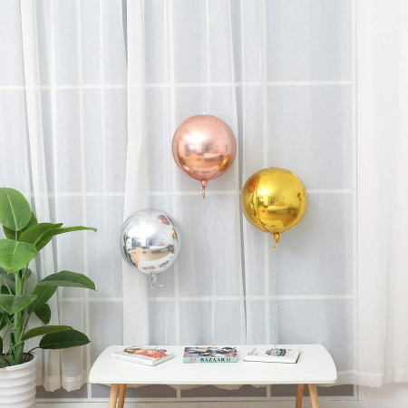 Set 6 baloane Sfera 4D Orbz, 55cm, argintiu [1]
