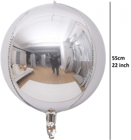Set 6 baloane Sfera 4D Orbz, 55cm, argintiu [4]
