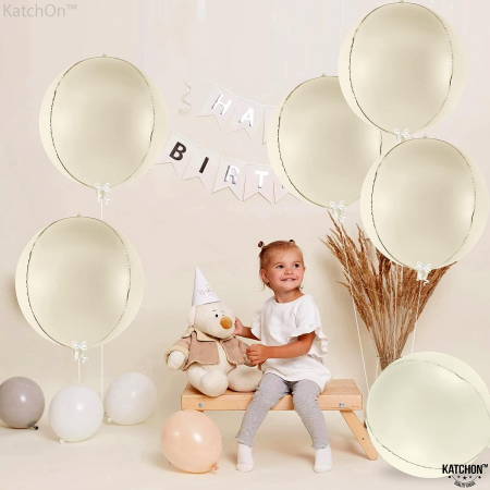 Set 6 baloane Sfera 4D Orbz, 55cm, culoare bej [1]
