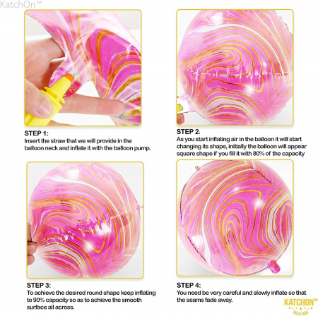 Set 6 baloane Sfera 4D Orbz, 55cm, culoare albastru marble/degrade [2]