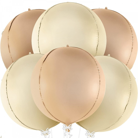 Revelion - Set 6 baloane Sfera 4D Orbz, 55cm, mix culori nude