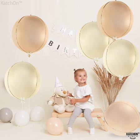 Set 6 baloane Sfera 4D Orbz, 55cm, mix culori nude [2]